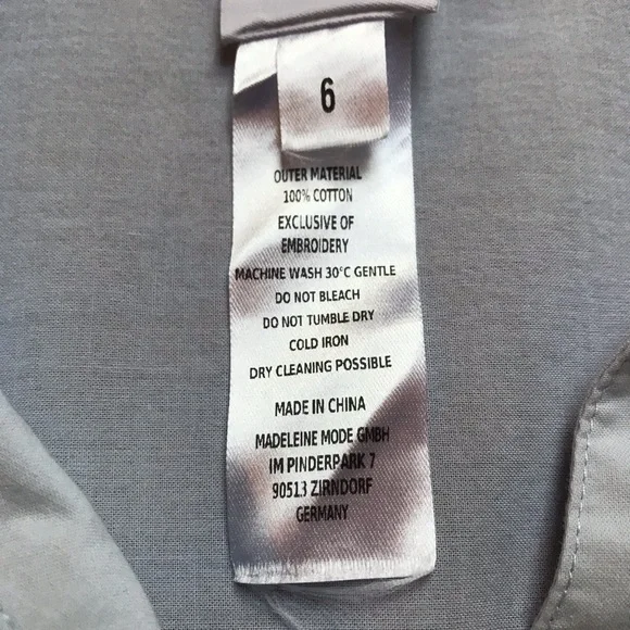 Madeleine Light Blue Cotton Eyelet Button Down Top, EUC, 6 - Picture 11 of 13